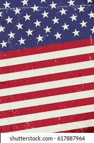 Grunge United States of America flag. Abstract patriotic background. Vector grunge illustration
