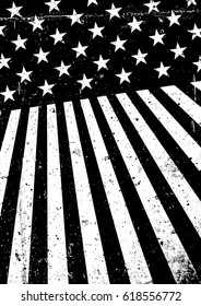 Grunge United States of America flag. Abstract American patriotic background. Vector grunge illustration, A4 format
