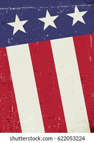 Grunge United States of America flag. Abstract American patriotic background. Vector grunge illustration, A4 format