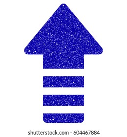 Grunge Update Arrow rubber seal stamp watermark. Icon symbol with grunge design and scratched texture. Unclean vector blue sign.