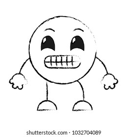grunge ups emoji expression with arms and legs