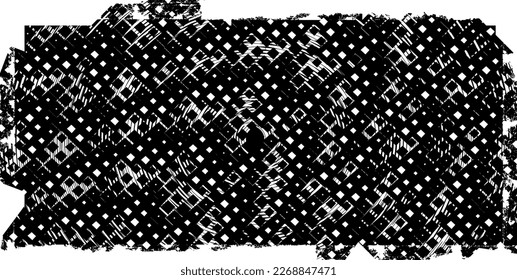 Grunge urban background. Overlay splattered textured banner. Vector shape with a halftone dots. Distressed dirty design element for print, template, brochure, social media