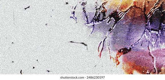Fondo urbano grunge. Anuncio con textura salpicado superpuesto. Forma de Vector con puntos de semitonos. Elemento de diseño sucio estresado para impresión, Plantilla, folleto, medios sociales