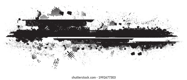 Grunge urban background. Vector. Textured banner . Overlay distress shape . Simply place texture over any object to create grungy effect . Abstract,splattered , dirty,poster for your design. 