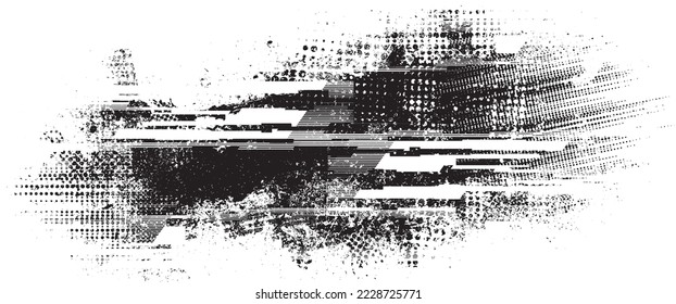 Grunge urban background. Vector. Textured banner . Futuristic digital background. Grungy effect . Abstract,splattered , dirty,cyber punk poster for your design. 