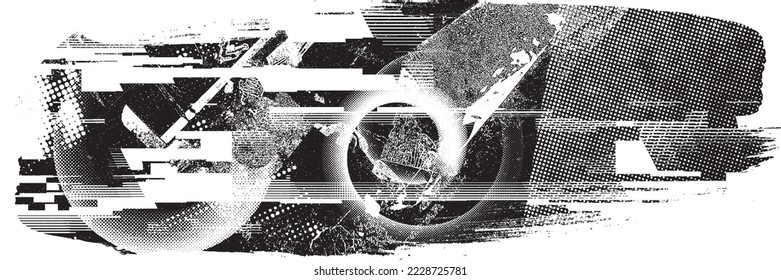 Grunge urban background. Vector. Textured banner . Futuristic digital background. Grungy effect . Abstract,splattered , dirty,cyber punk poster for your design. 
