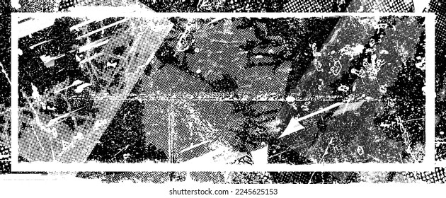 Borroso fondo urbano. Vector. Cartel texturado. Fondo digital futurista. Efecto de niebla. Resumen, afiche salpicado, sucio, ciberpunk para tu diseño. 