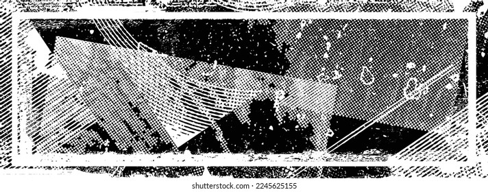 Borroso fondo urbano. Vector. Cartel texturado. Fondo digital futurista. Efecto de niebla. Resumen, afiche salpicado, sucio, ciberpunk para tu diseño. 