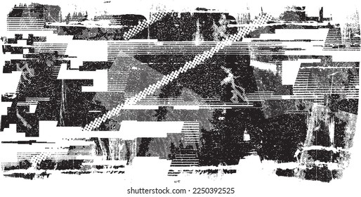 Grunge urban background. Vector. Textured banner . Futuristic digital background. Grungy effect . Abstract,splattered , dirty,cyber punk poster for your design. 