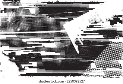 Grunge urban background. Vector. Textured banner . Futuristic digital background. Grungy effect . Abstract,splattered , dirty,cyber punk poster for your design. 