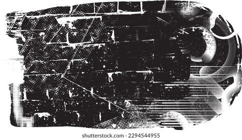 Grunge urban background. Vector. Textured banner . Futuristic digital background. Grungy effect . Abstract,splattered , dirty,cyber punk poster for your design. 