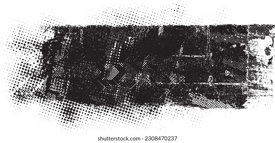 Borroso fondo urbano. Vector. Cartel texturado. Fondo digital futurista. Efecto de niebla. Resumen, afiche salpicado, sucio, ciberpunk para tu diseño. 