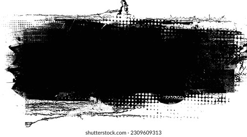 Borroso fondo urbano. Vector. Cartel texturado. Fondo digital futurista. Efecto de niebla. Resumen, afiche salpicado, sucio, ciberpunk para tu diseño. 