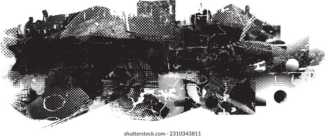 Grunge urban background. Vector. Textured banner . Futuristic digital background. Grungy effect . Abstract,splattered , dirty,cyber punk poster for your design. 