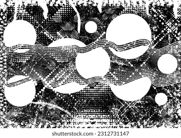 Borroso fondo urbano. Vector. Cartel texturado. Fondo digital futurista. Efecto de niebla. Resumen, afiche salpicado, sucio, ciberpunk para tu diseño. 