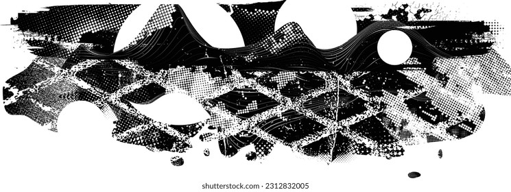 Grunge urban background. Vector. Textured banner . Futuristic digital background. Grungy effect . Abstract,splattered , dirty,cyber punk poster for your design. 