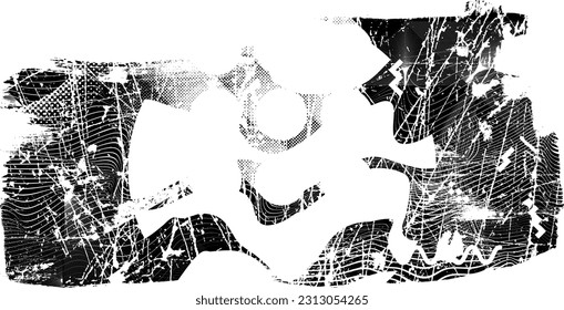 urbaner Hintergrund. Vektorgrafik. Texturierte Banner . Futuristischer digitaler Hintergrund. Grauer Effekt. Abstraktes, platziertes, schmutziges, Cyber-Punk-Poster für Ihr Design. 