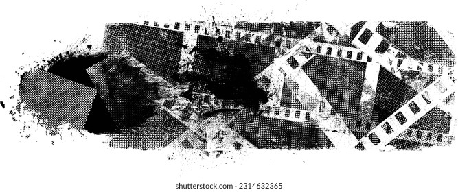 Grunge urban background. Vector. Textured banner . Futuristic digital background. Grungy effect . Abstract,splattered , dirty,cyber punk poster for your design. 