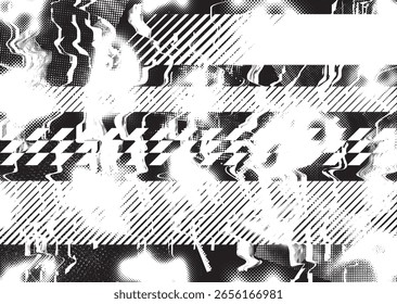 Grunge fondo urbano. Vector. Anuncio texturizado. Fondo digital futurista. Efecto Grungy. Abstractas, salpicado, oscuro, sucio, cyber punk cartel para su diseño. 