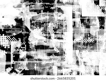 Fundo urbano grunge. Vetor. Banner texturizado . Fundo digital futurista. Efeito granuloso . Resumo, espalhado, escuro, sujo, cartaz cyber punk para o seu design.
