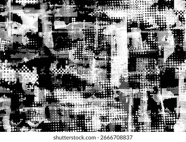 Fundo urbano grunge. Vetor. Banner texturizado . Fundo digital futurista. Efeito granuloso . Resumo, espalhado, escuro, sujo, cartaz cyber punk para o seu design.
