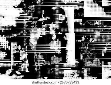 Grunge fondo urbano. Vector. Anuncio texturizado. Fondo digital futurista. Efecto Grungy. Abstractas, salpicado, oscuro, sucio, cyber punk cartel para su diseño.
