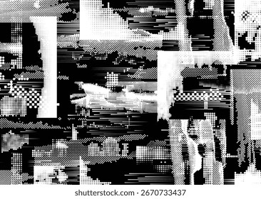 Grunge urban background. Vector. Textured banner . Futuristic digital background. Grungy effect . Abstract,splattered , dark, dirty,cyber punk poster for your design.
