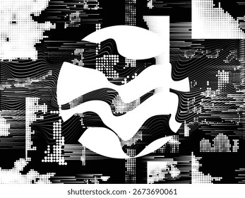 Fundo urbano grunge. Vetor. Banner texturizado . Fundo digital futurista. Efeito granuloso . Resumo, espalhado, escuro, sujo, cartaz cyber punk para o seu design.