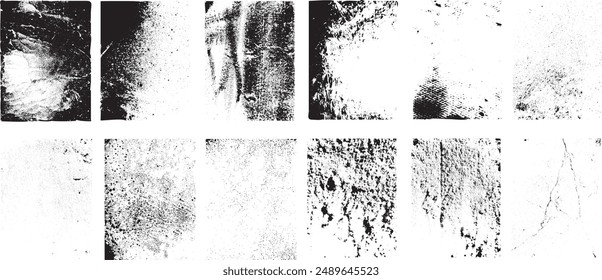 Grunge Urban Backgrounds set.Texture Vector.Dust Overlay Distress Grain ,Simply Place illustration over any Object to Create grungy Effect .abstract,splattered , dirty, texture for your design. 