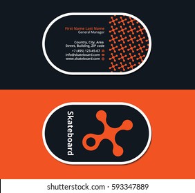 grunge and urban business card, black and orange colors