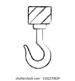 grunge urban crane hook object to construction