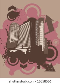 Grunge urban design, Vektorgrafik.