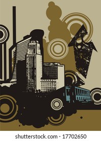 Grunge urban design, vector illustration.