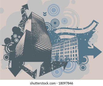 Grunge urban design, vector illustration.