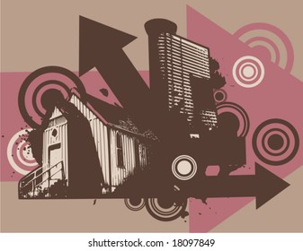 Grunge urban design, vector illustration.