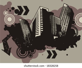 Grunge urban design, vector illustration.