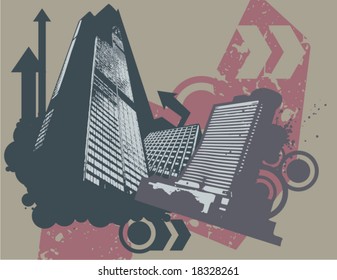 Grunge urban design, vector illustration.