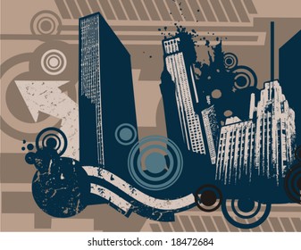 Grunge urban design, vector illustration.