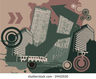 Grunge urban design, vector illustration.