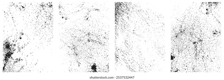 Grunge Urbana aflição Textura Backgrounds set .Dust Sobreposição aflição grão, Vetor ilustração Grunge sobreposição texturas com grão de poeira isolado no fundo branco.