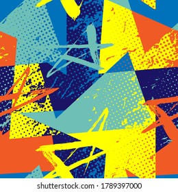 Grunge urban geometry patterns. Seamless backdrop