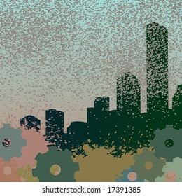 Grunge urban landscape illustration
