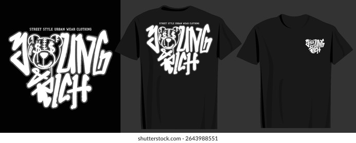 Grunge estilo retro urbano urso emoji face desenho e citação slogan texto. Design de ilustração vetorial para gráficos de moda, impressões de camisetas, cartazes, adesivos