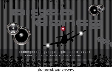 Grunge urban techno disco event background
