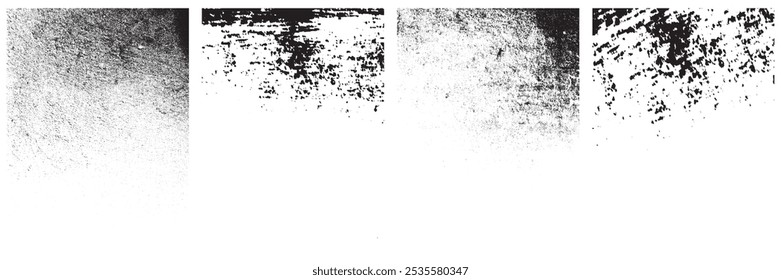 Grunge Urban Texture Backgrounds set. Vector illustration Grunge overlay textures with dust grain isolated on white background.