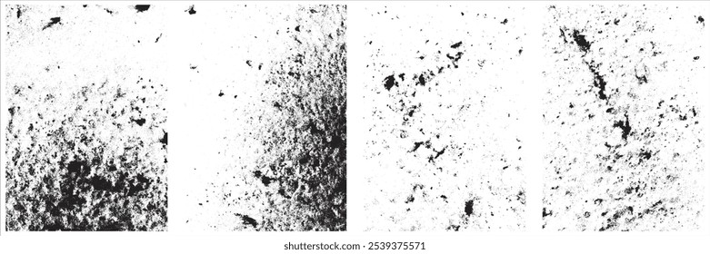 Grunge Urban Texture Hintergründe gesetzt. Vektorgrafik Grunge überlagert Texturen mit Staubkörnern einzeln auf weißem Hintergrund.Legen Sie die Illustration einfach über ein Objekt.