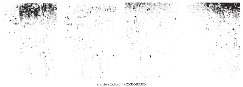 Grunge Urban Texture Backgrounds set.Simply Place illustration over any Object .Vector illustration Grunge overlay textures with dust grain isolated on white background.