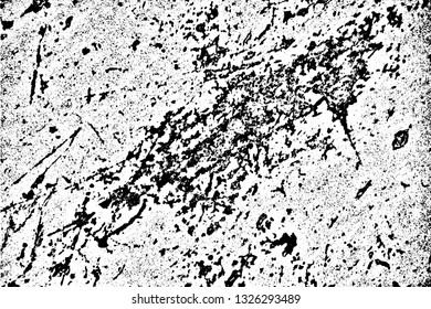 Grunge urban texture of old damaged wall. Monochrome dirty background of stained surface with scratches, spots, noise and grit. Overlay template to quickly create a grunge effect. Vector illustration
