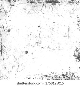 Grunge urban texture with spots and scratches. Black and White background template. Dirty background for your poster or web design. Simple vector illustration.