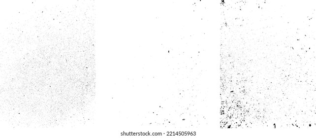 Grunge Urban textures set. Three vector textures.Dust Overlay Distress Grain ,Simply Place textures over any Object to Create grungy Effect .abstract,splattered , dirty, texture for your design. 